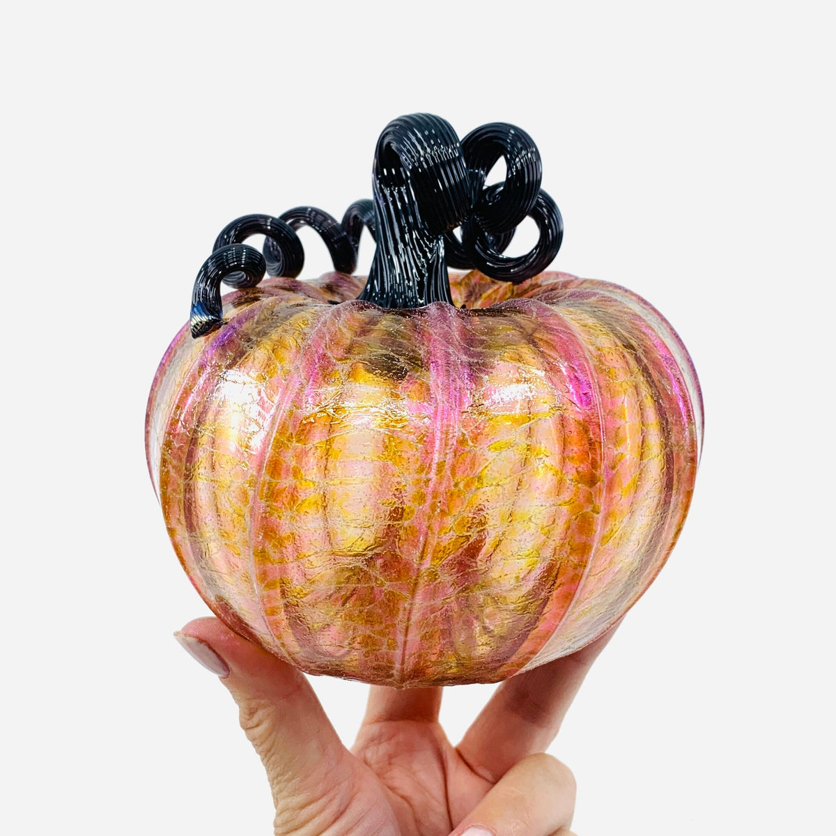 Daily Pumpkin 342 Fall Shimmer Squat Daily Pumpkin Luke Adams Glass Blowing Studio 