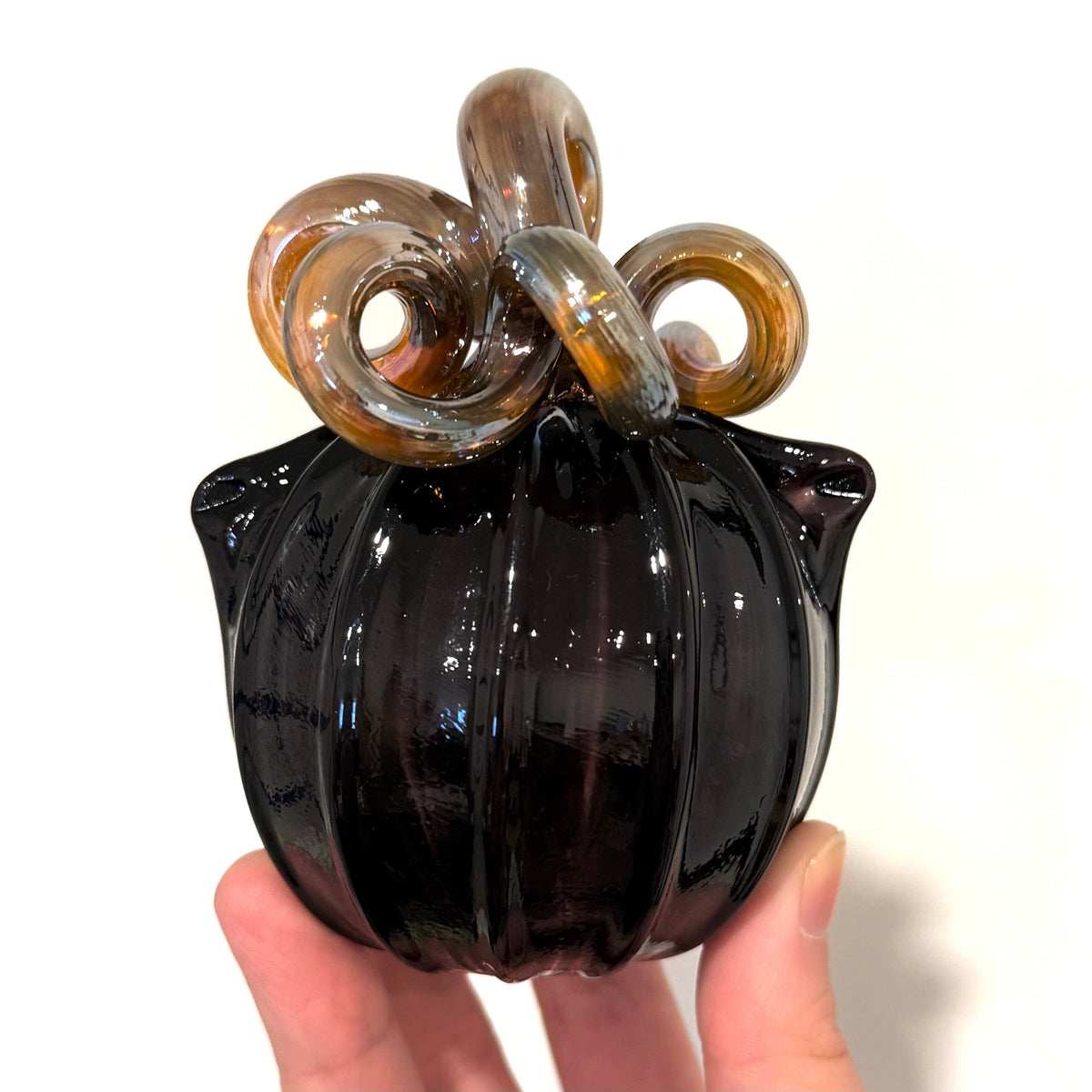 Black Cat-kin Pumpkin Inspo Luke Adams Glass Blowing Studio 