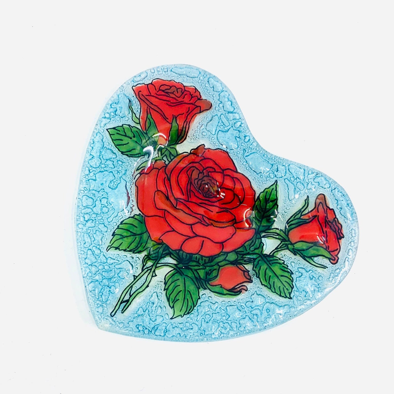 Fair Trade Heart Plate 3 - Roses Dishware Pam Peana 