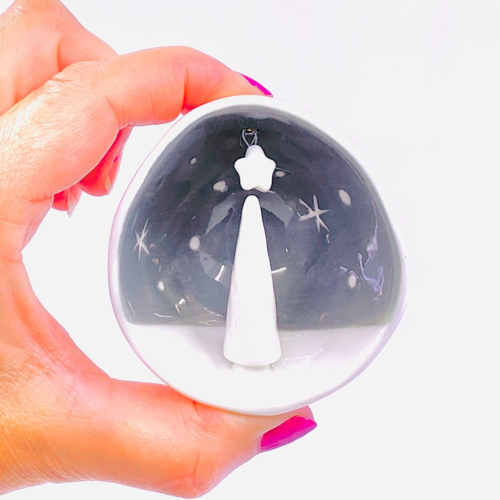 Porcelain Half Bauble Christmas Tree Ornament Ornament Two's Company 