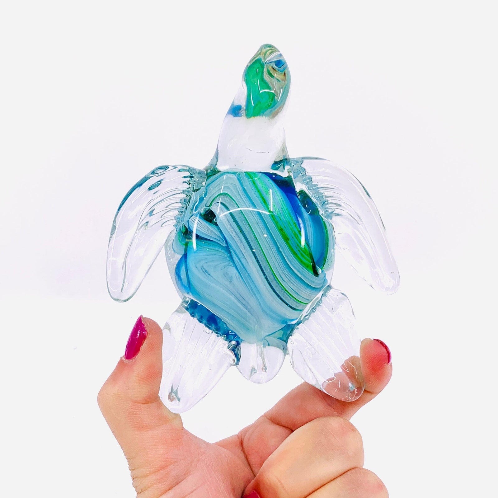 Marbled Glass Sea Turtle Paperweight Miniature Chesapeake Bay 