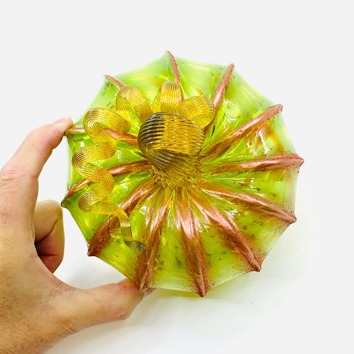 Daily Pumpkin 3576 Fall Shimmer Squat Gabby Luke Adams Glass Blowing Studio 