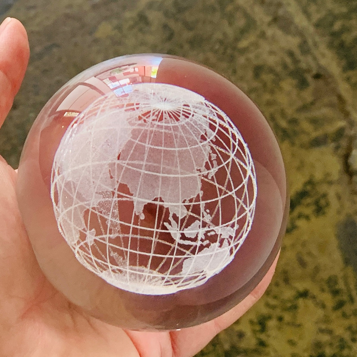 Earth Rotating Crystal Ball Lamp