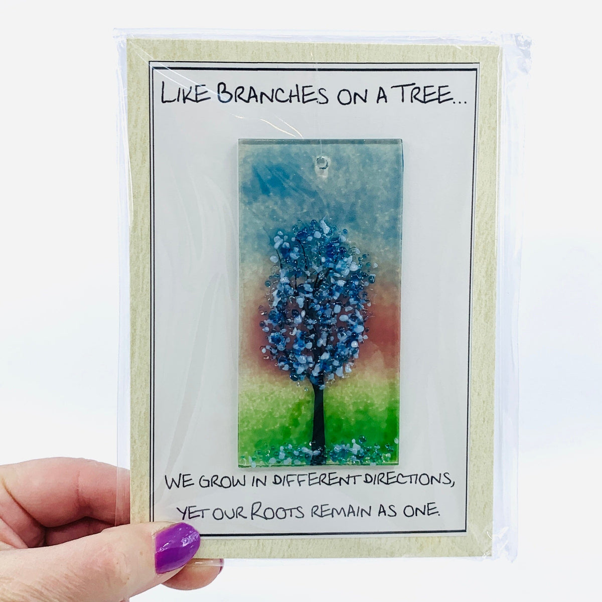 Fused Glass "Like Branches on a Tree” Suncatcher 23 Decor Glimmer Glass Gifts 