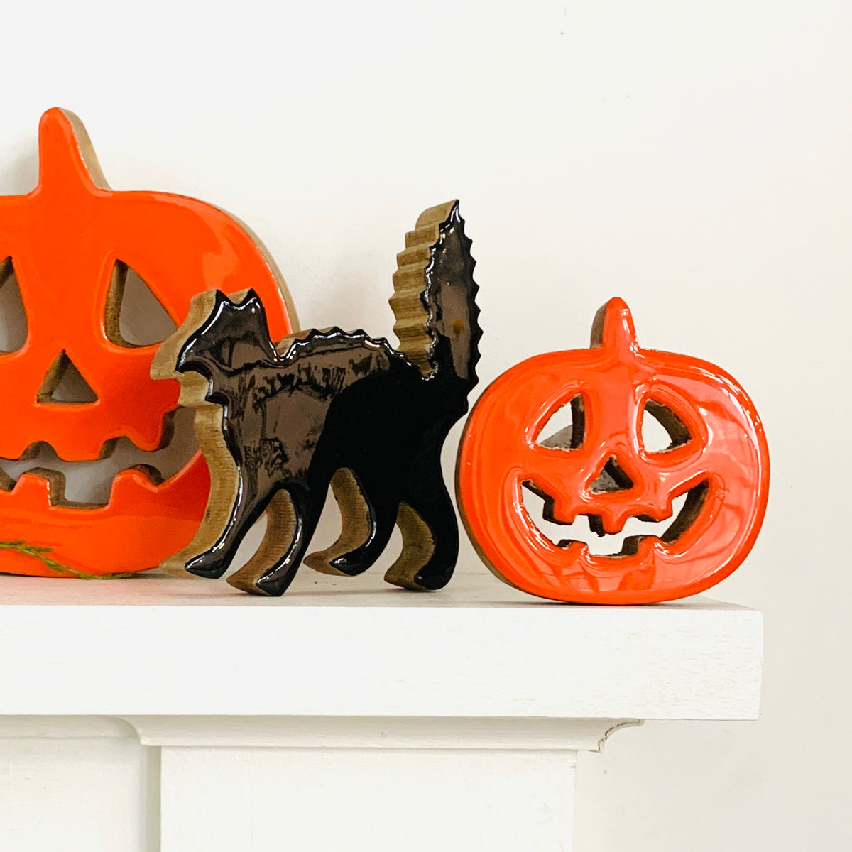 Wooden Jack-O-Lantern, Medium