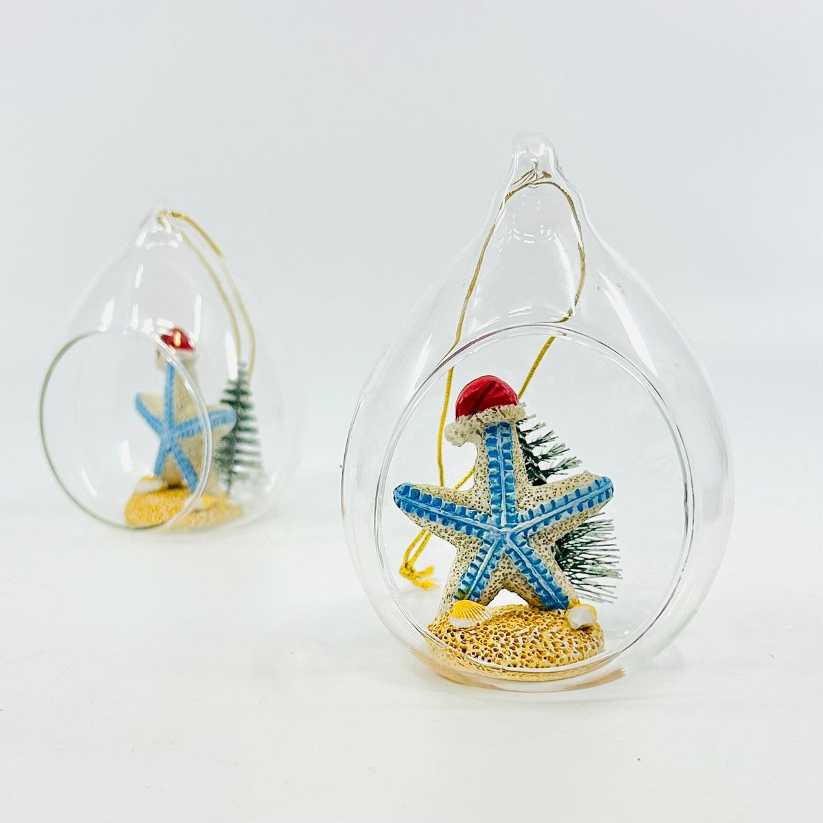 Santa Sea Star Globe Ornament Decor Beachcombers 