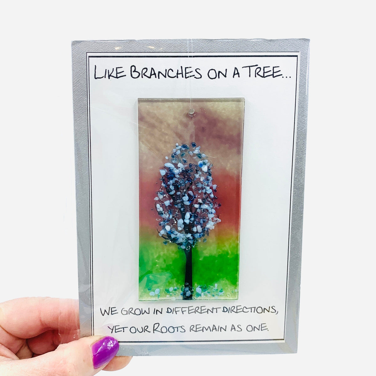 Fused Glass "Like Branches on a Tree” Suncatcher 55 Decor Glimmer Glass Gifts 