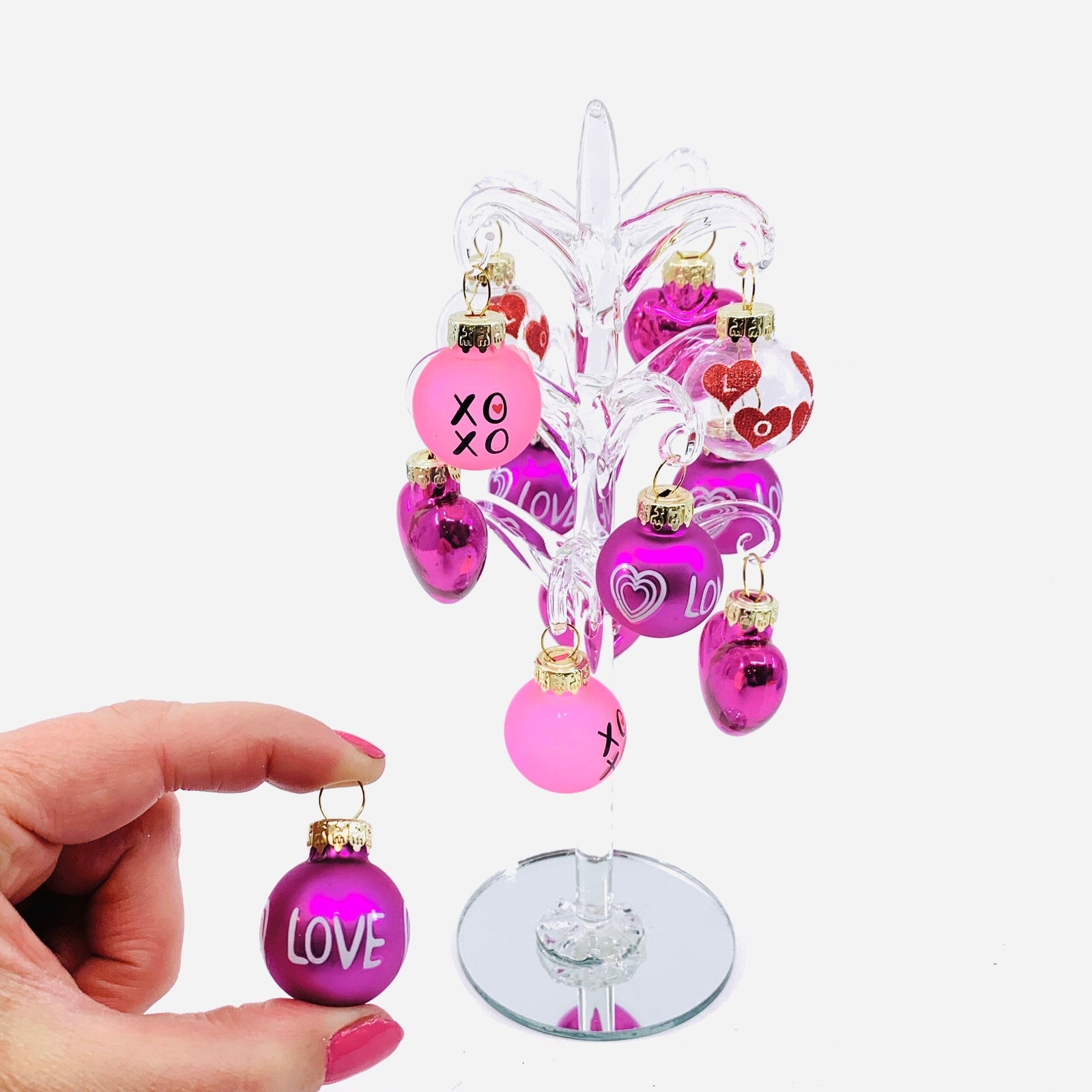 LAST ONE - Glass Valentine Tree, LOVE Decor GANZ 
