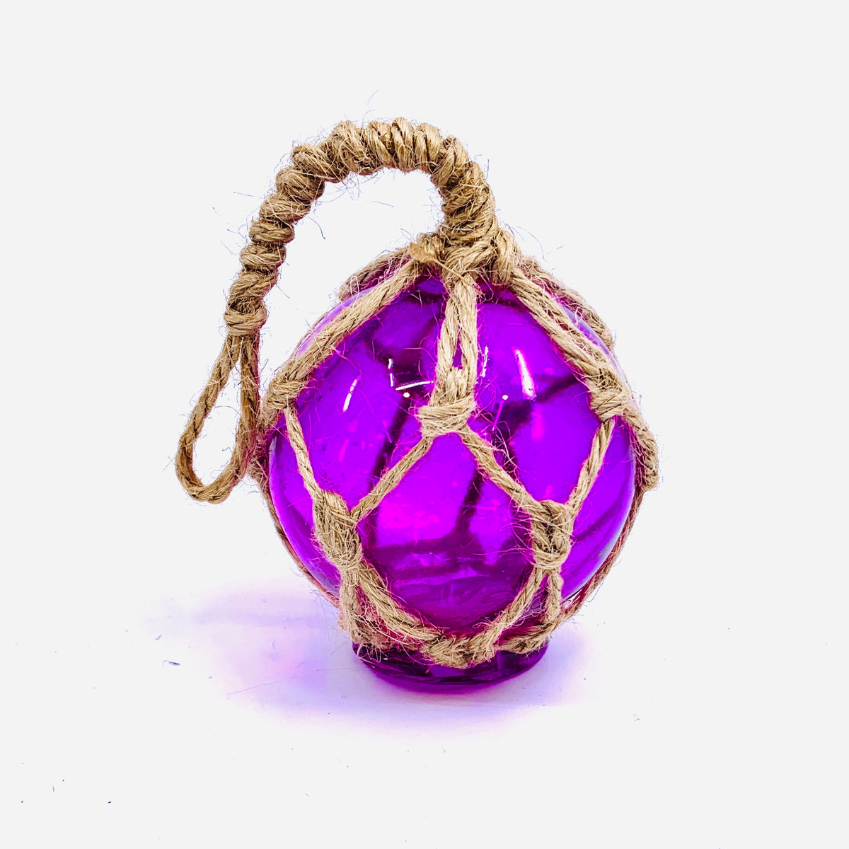 Macramé Glass Ball Ornament, Purple