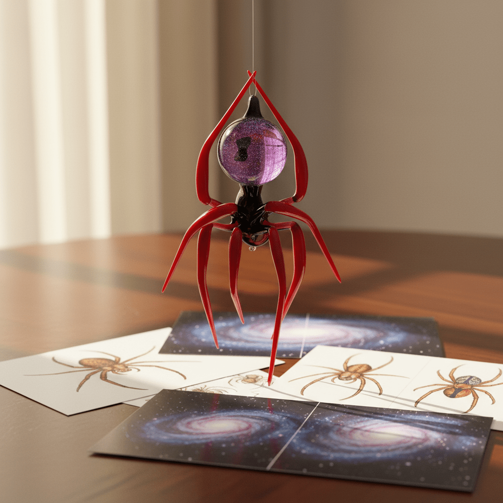 Glass Galaxy Spider Ornament, 45 Ornament WGK Glass Art Inc 