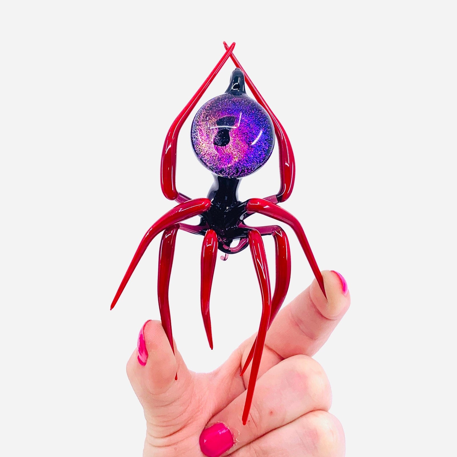 Glass Galaxy Spider Ornament, 45 Ornament WGK Glass Art Inc 