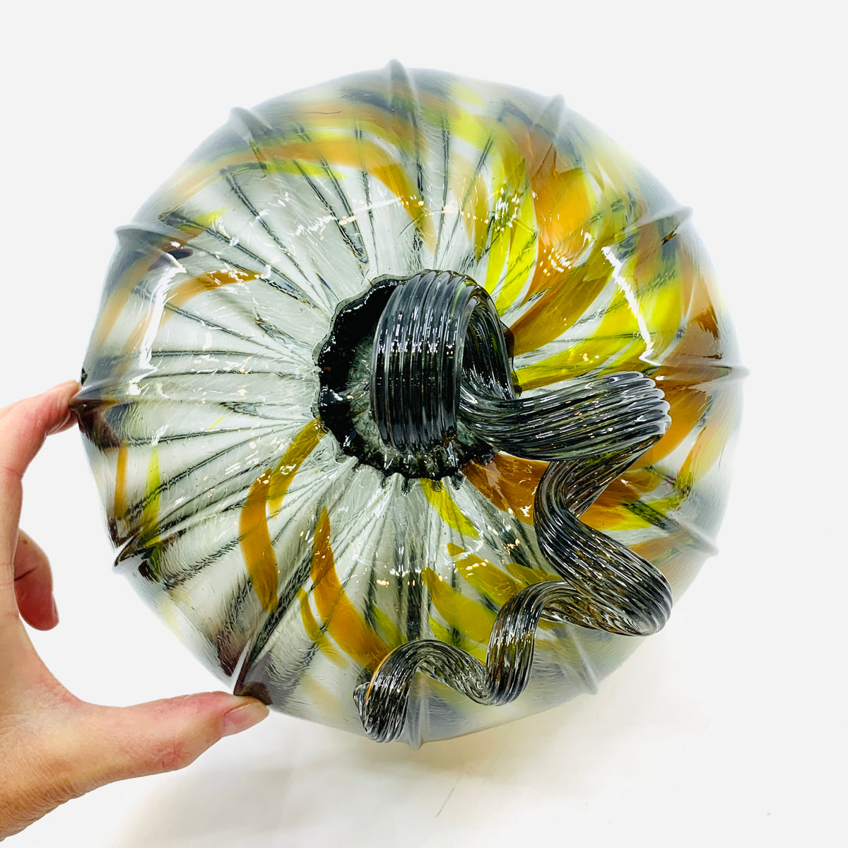 Daily Pumpkin 1317 “Smoke and Fire” Large Daily Pumpkin Luke Adams Glass Blowing Studio 