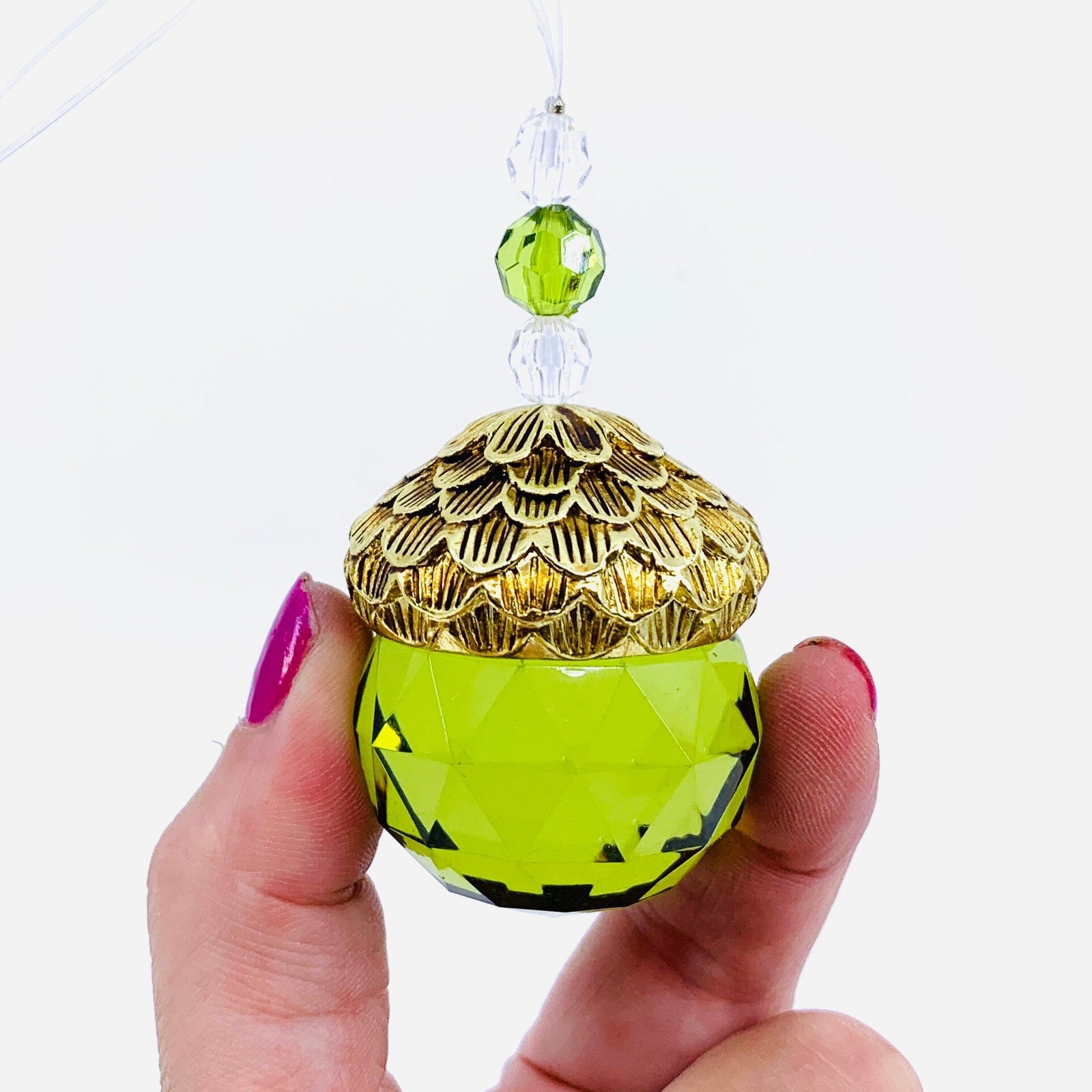 Acorn Crystal Ornament, Green Ornament GANZ 