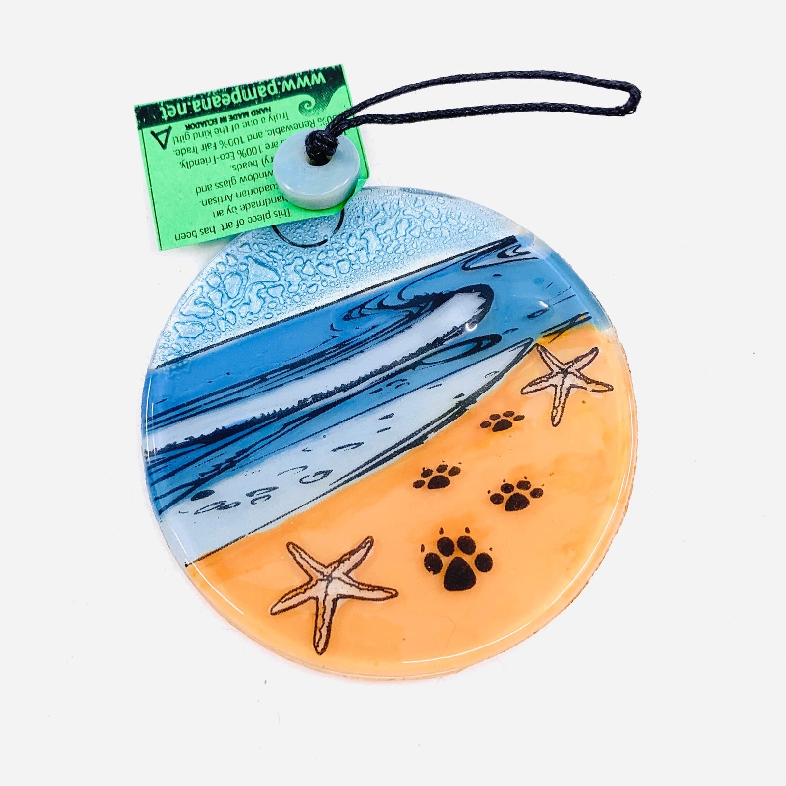 Fair Trade Ornament 14 Paw Print Beach Ornament Pam Peana 
