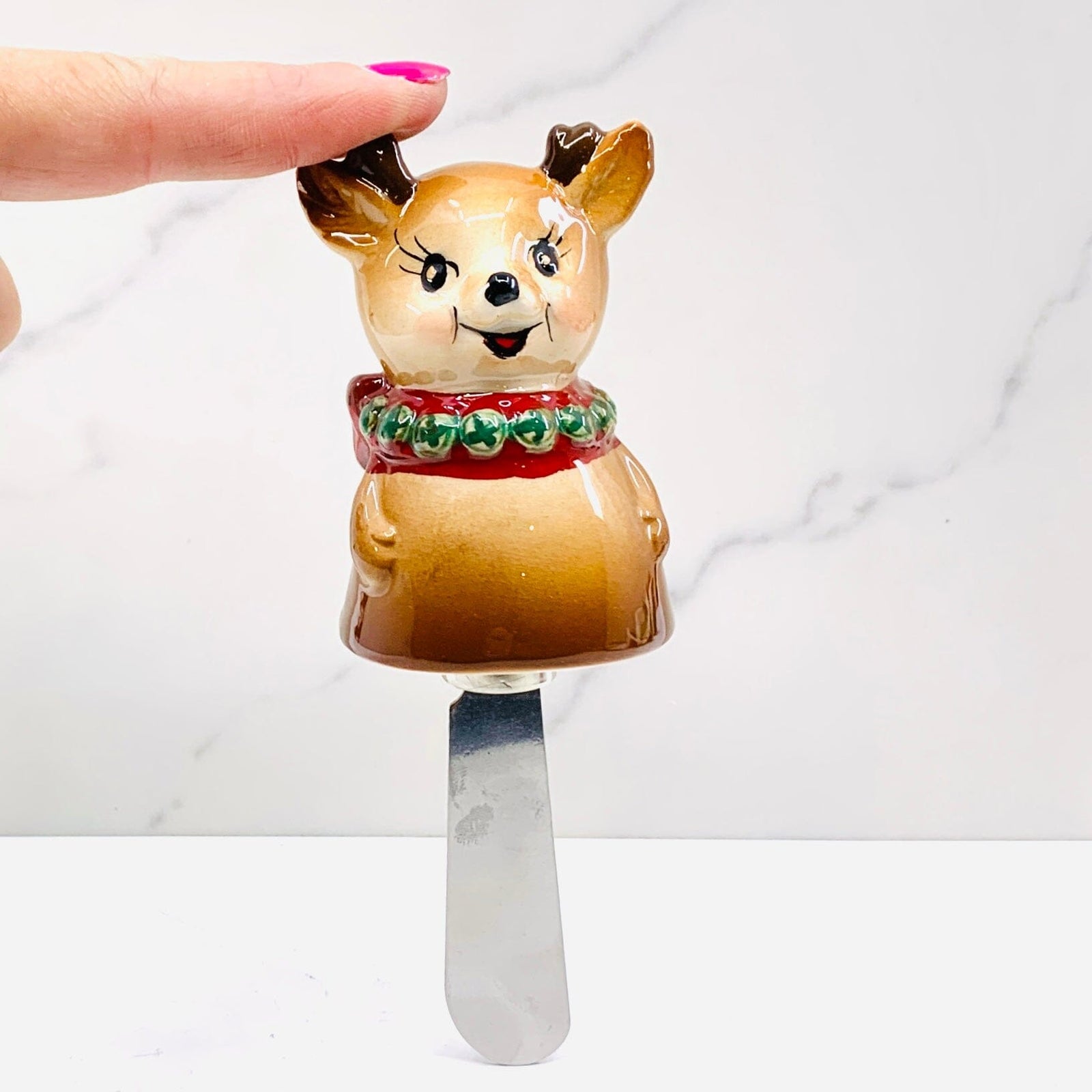 Vintage Holiday Spreader, Reindeer Decor Transpac 