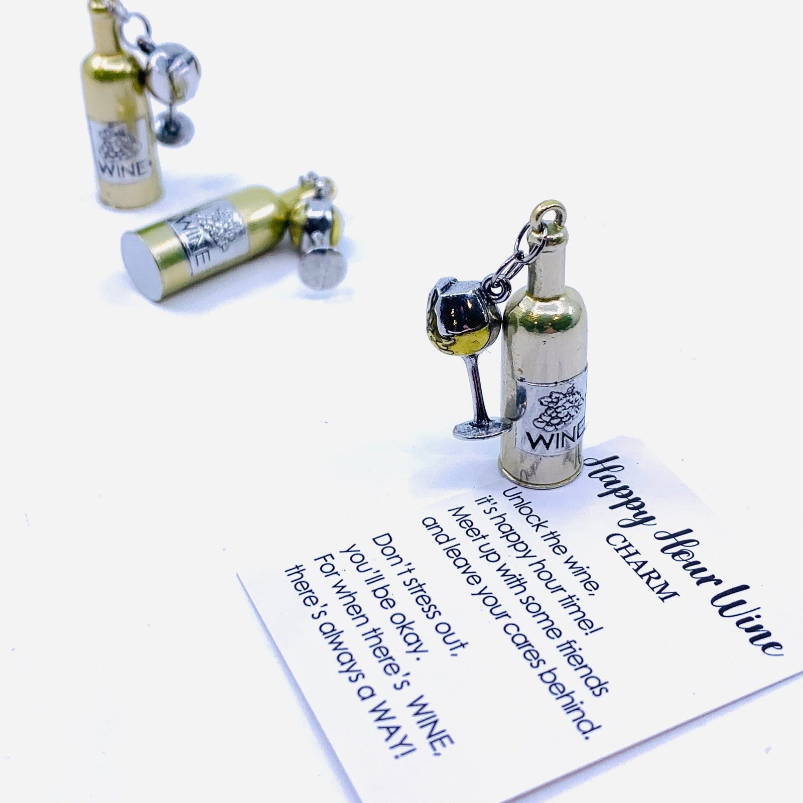 Happy Hour Wine Charm, White Wine PT80 Miniature GANZ 