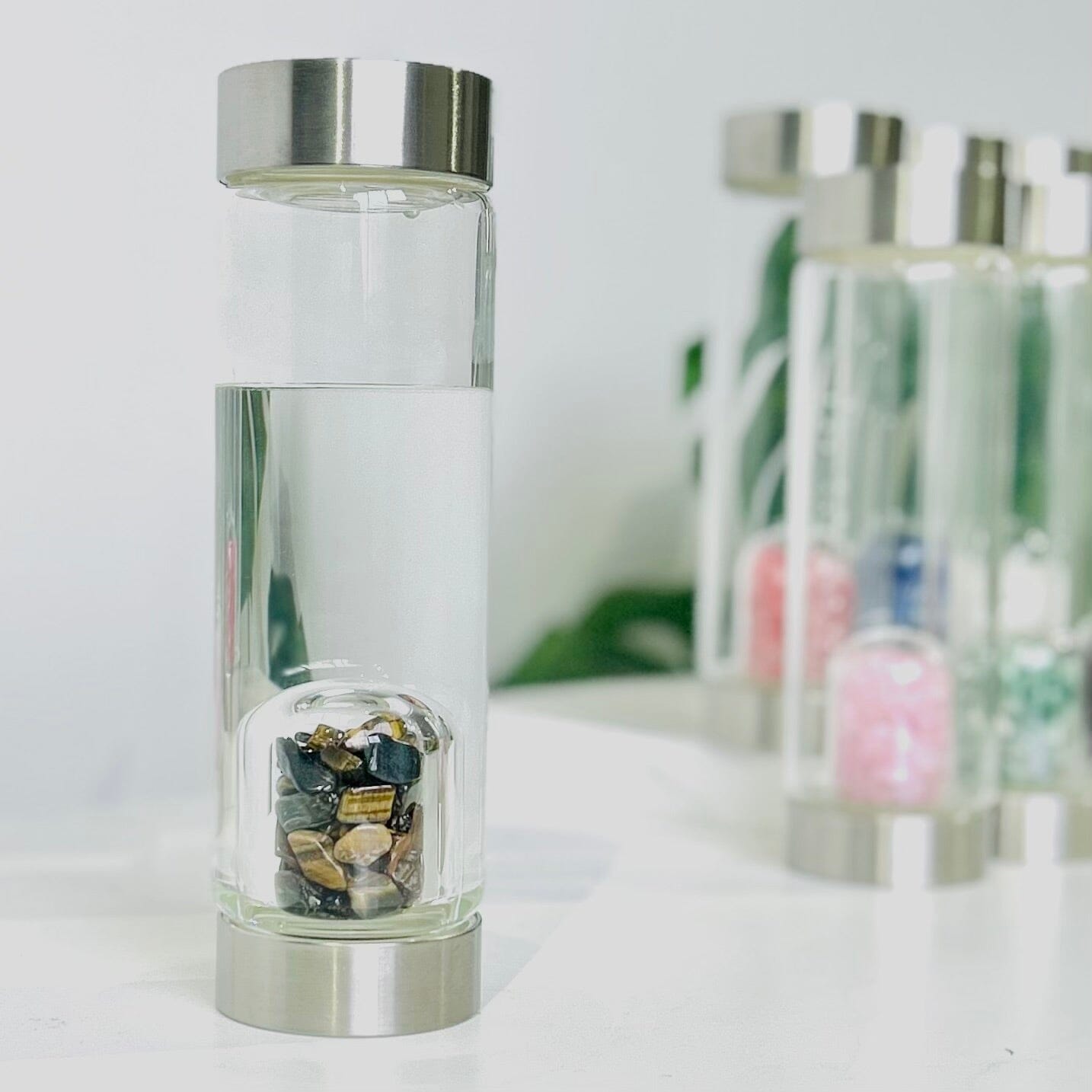 Gemstone Water Bottle, Tiger's Eye Earth's Elements 