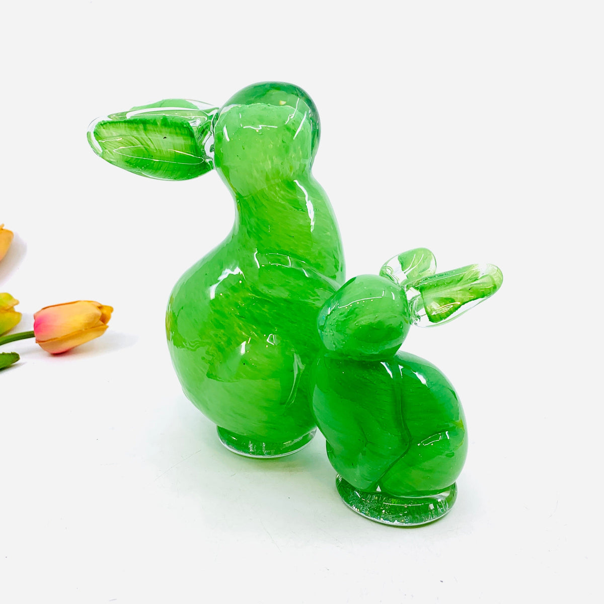 Glass Easter Baby Bunny, Basil Diamond Star 