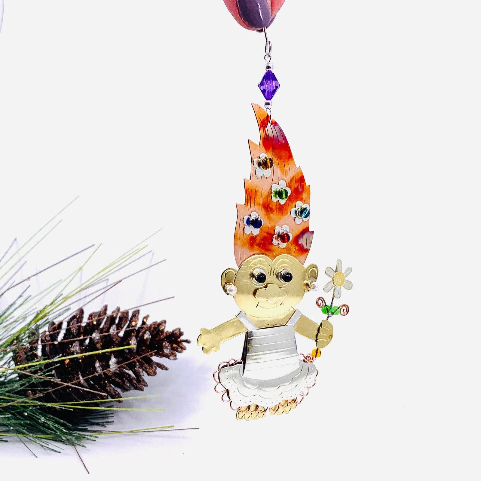 Mixed Metal Ornament, Taylor Troll 16 Miniature Pilgrim Imports 