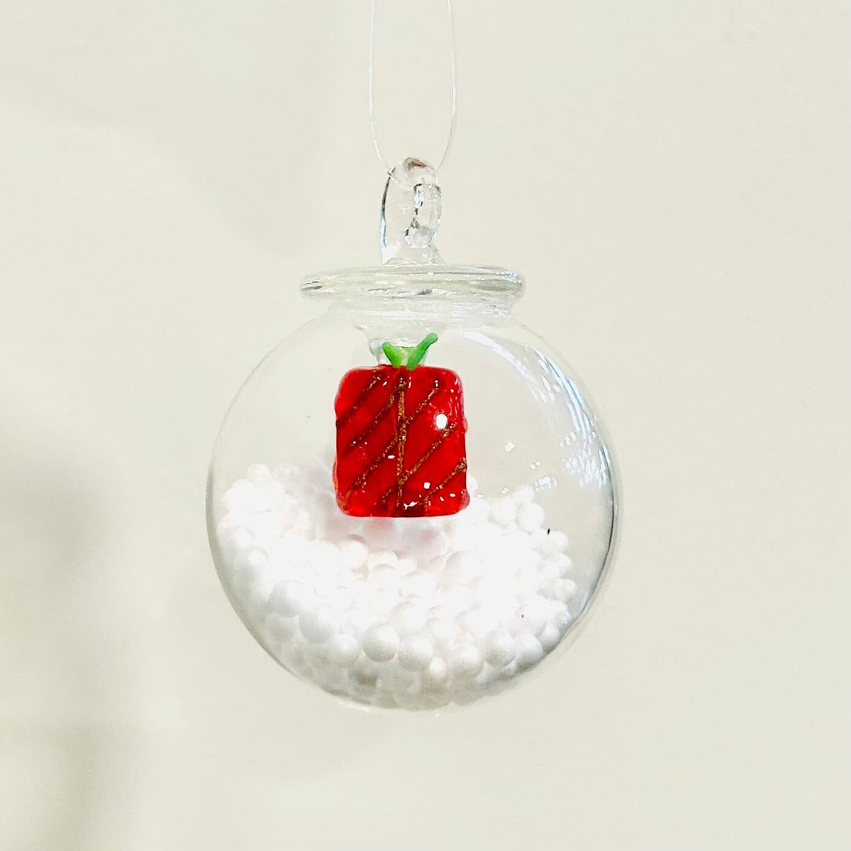 Glass Snow Globe Ornament, Gift Decor Creative Co-op 