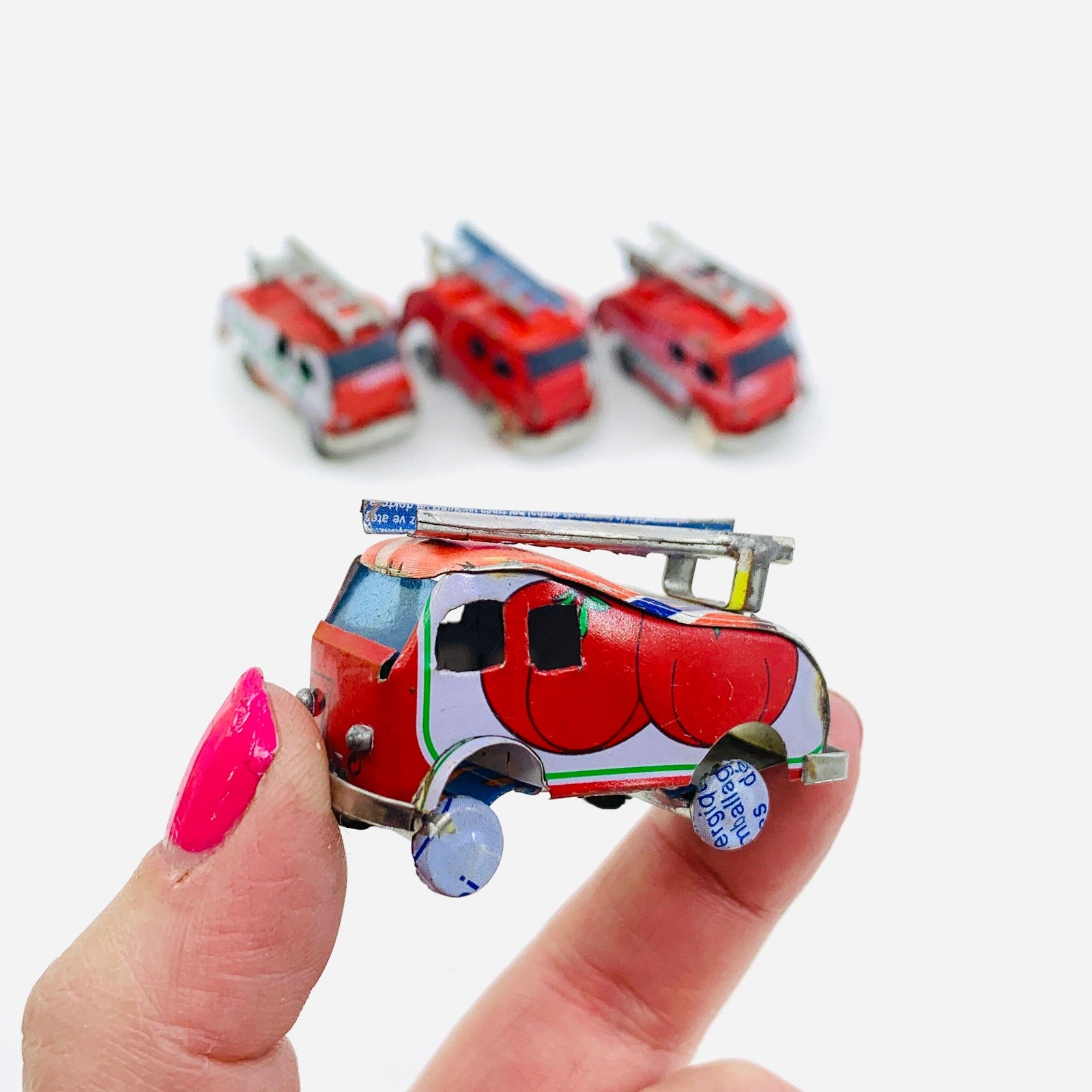 Tiny Tin Vehicles - Fire Truck Miniature East Africa Co. 