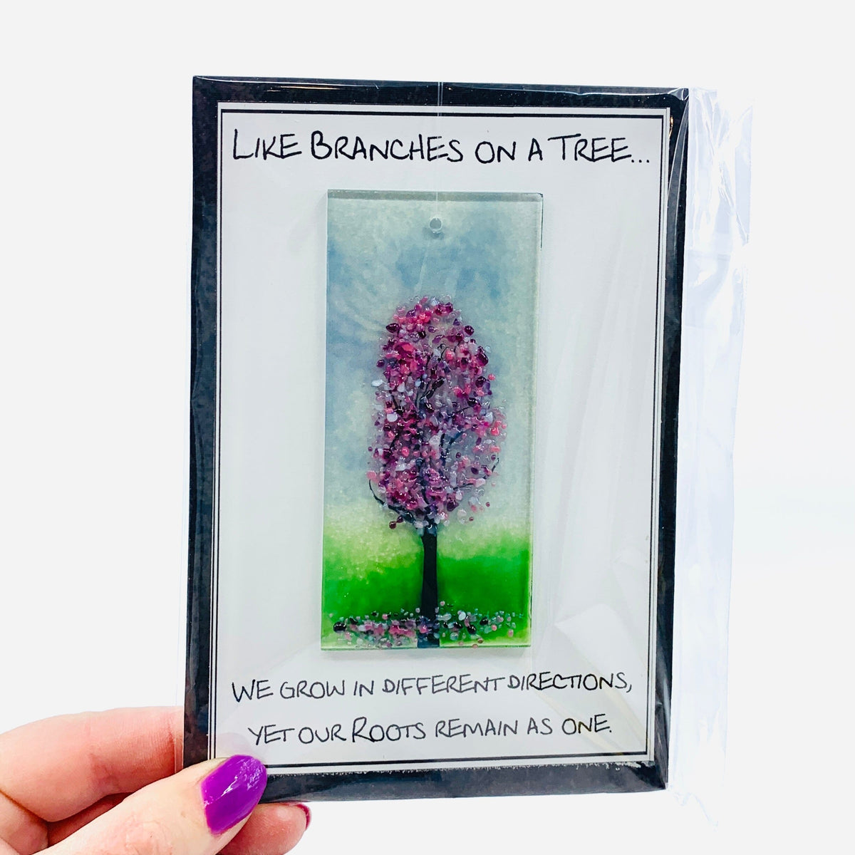 Fused Glass "Like Branches on a Tree” Suncatcher 35 Decor Glimmer Glass Gifts 