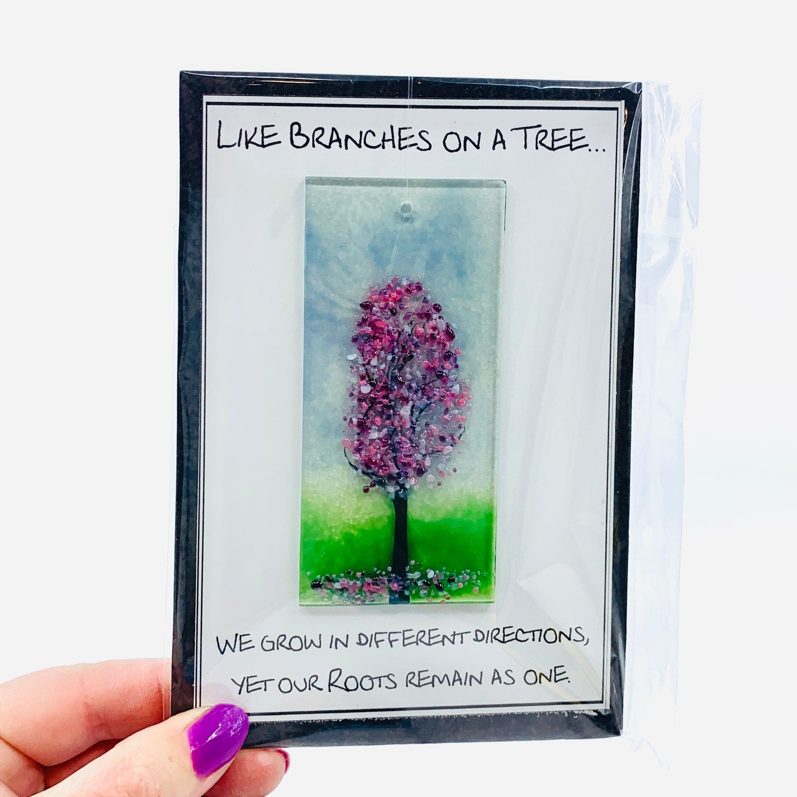 Fused Glass "Like Branches on a Tree” Suncatcher 35 Decor Glimmer Glass Gifts 