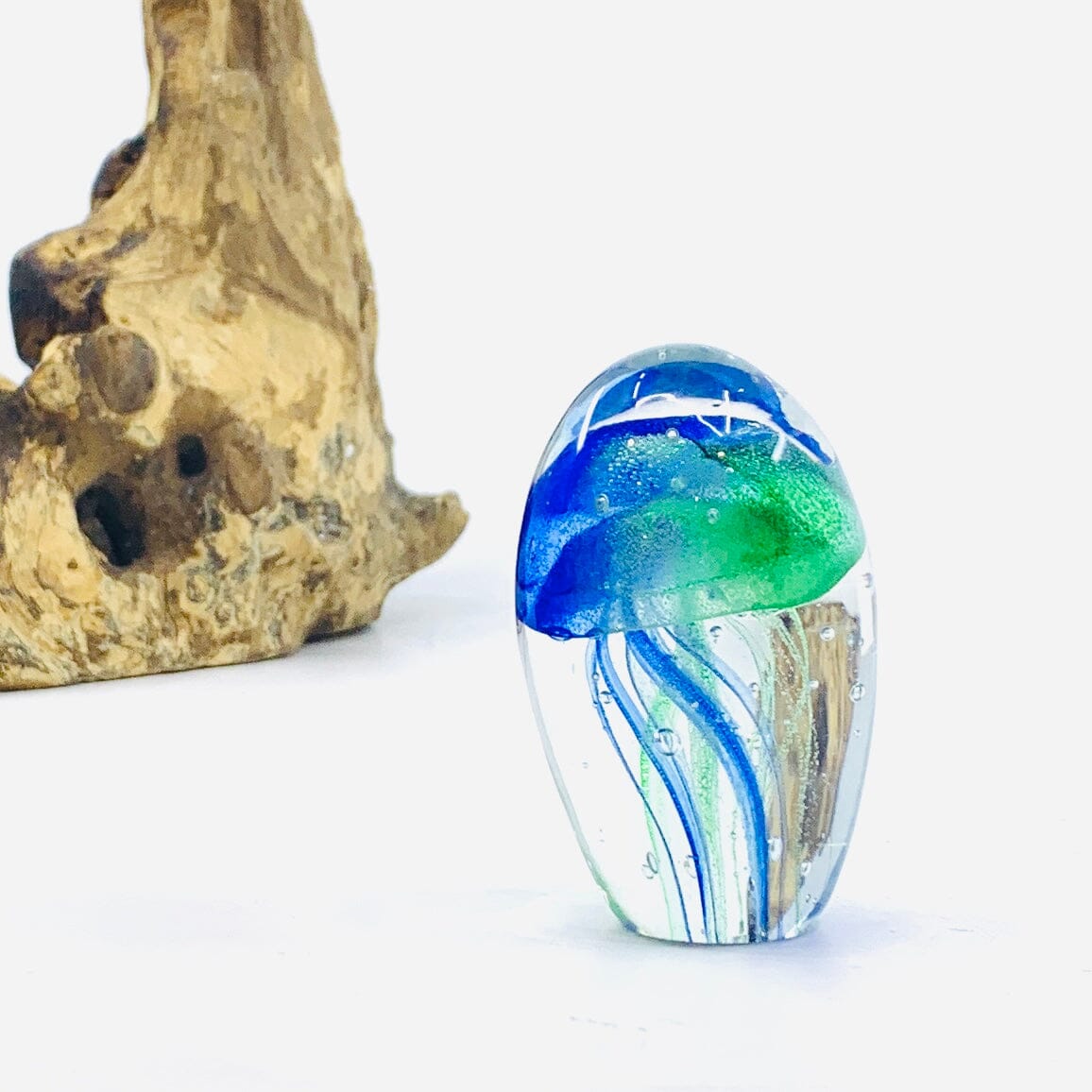 Glow in The Dark Jellyfish Paperweight Small 12, Blue Green A Decor Chesapeake Bay 