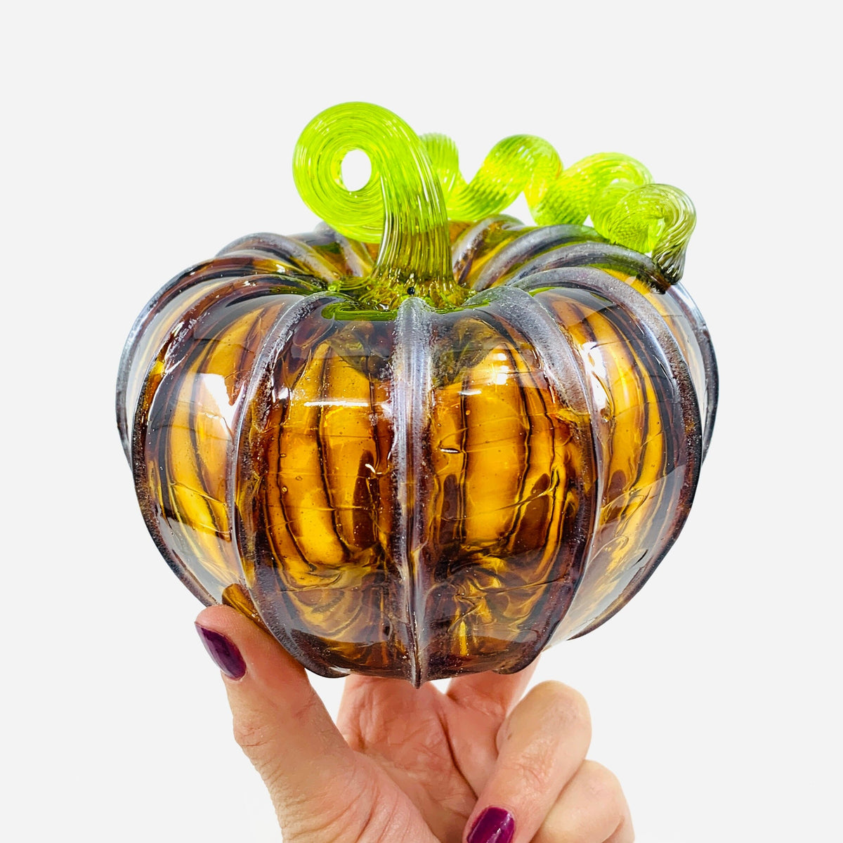 Daily Pumpkin 655 Fall Shimmer Squat Daily Pumpkin Luke Adams Glass Blowing Studio 