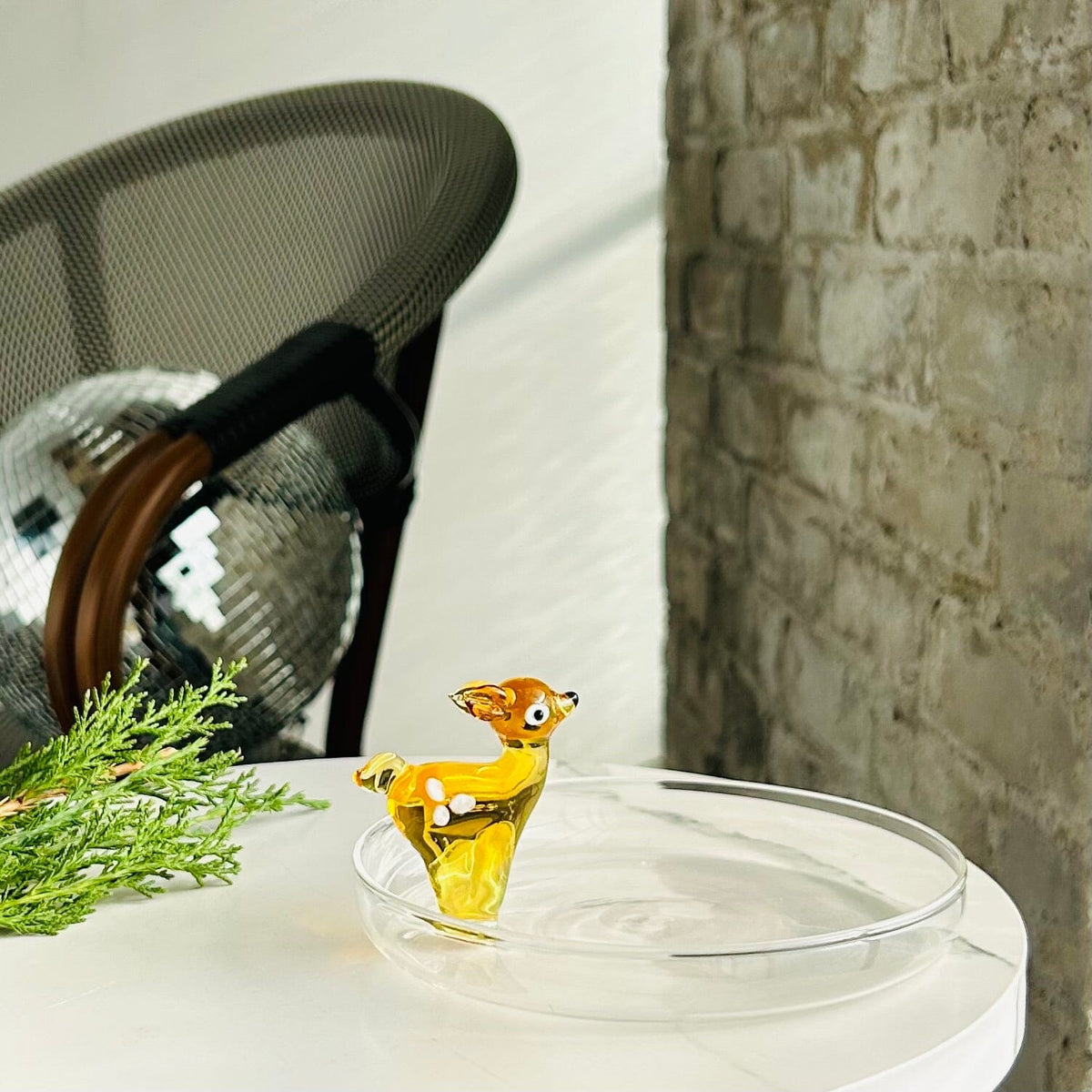 Glass Icon Reindeer Dish ICHENDORF 