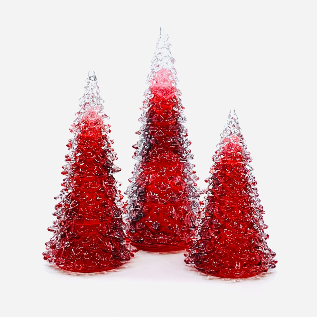 Red Blown Glass Tree Diamond Star 