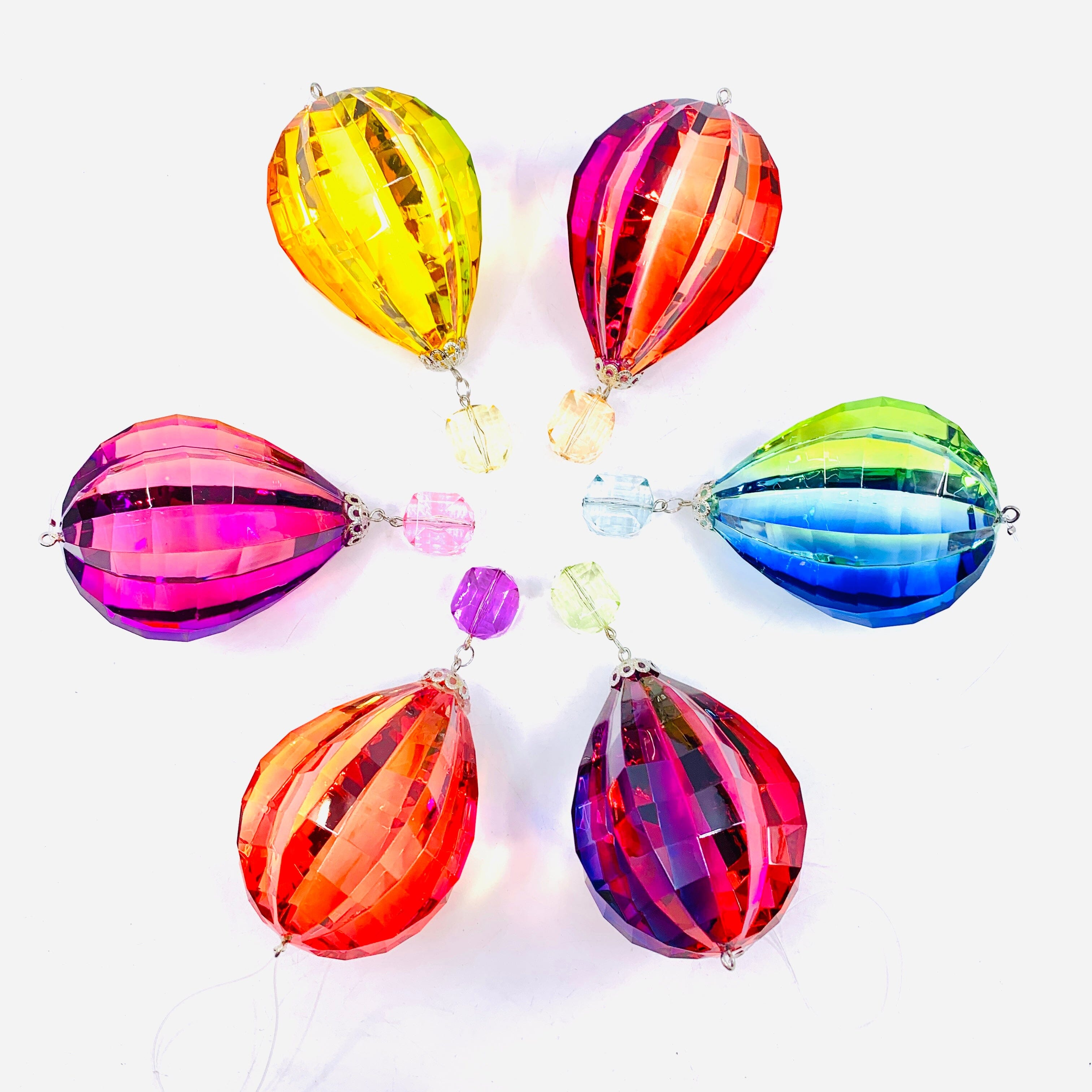 Hot Air Balloon Crystal Ornament, 4 - Luke Adams Glass Blowing Studio