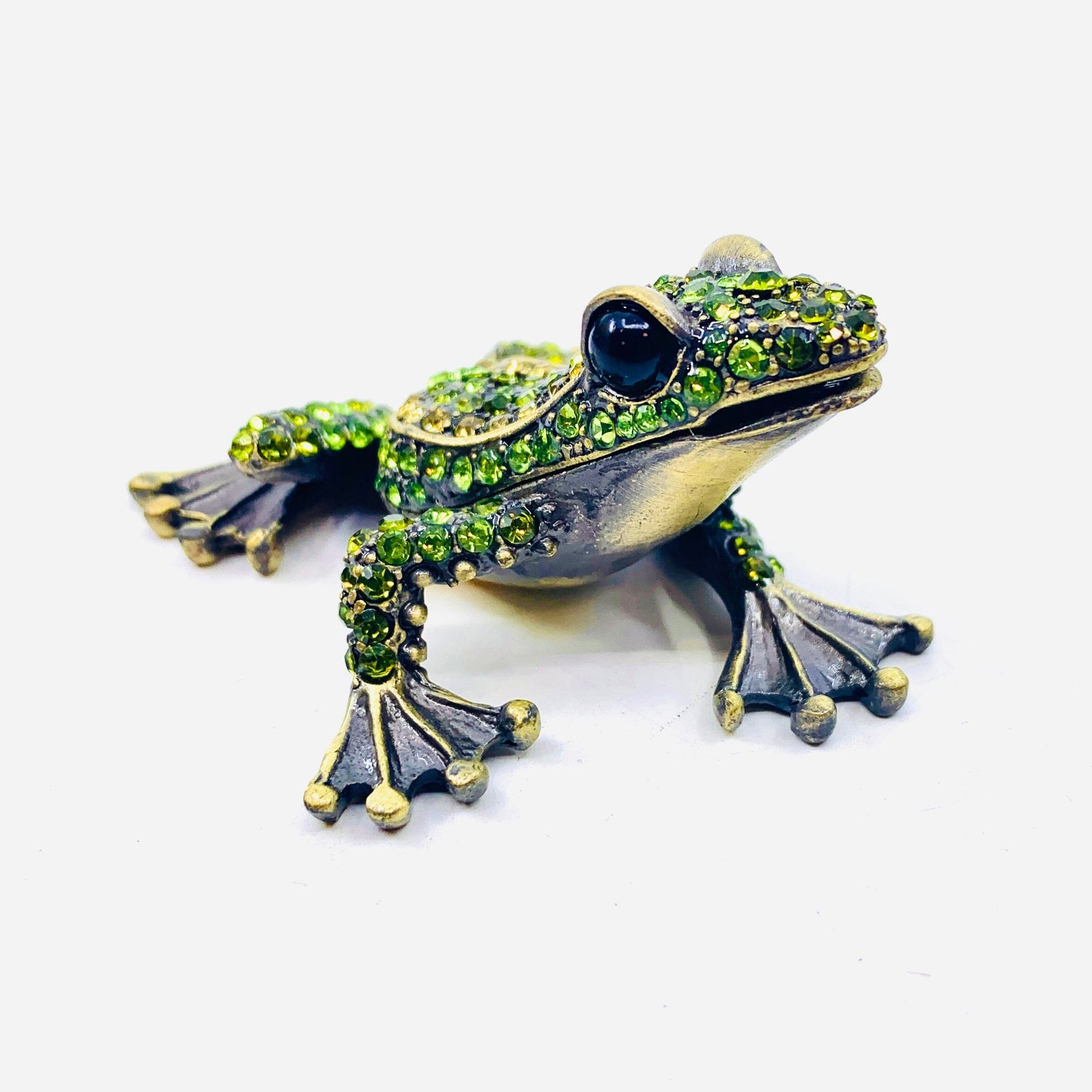 Bejeweled Enamel Trinket Box 31, Tree Frog Decor Kubla Craft 