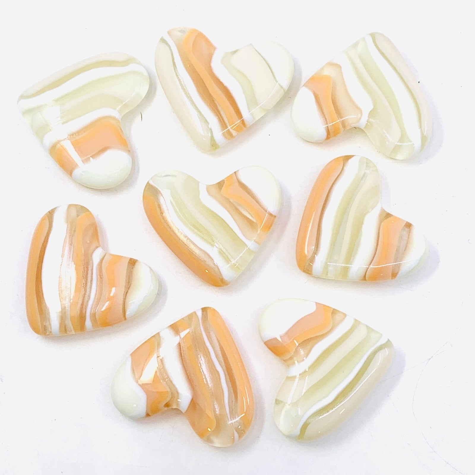 Fused Pocket Heart, Peaches and Cream Miniature Jean 