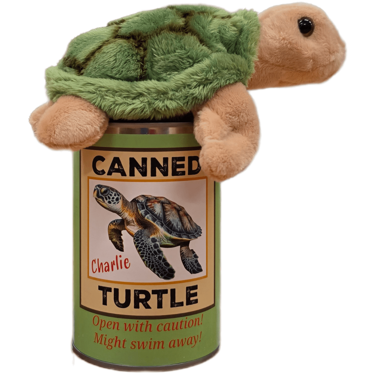 Stuffed Turtle in a Can Canned Gifts 