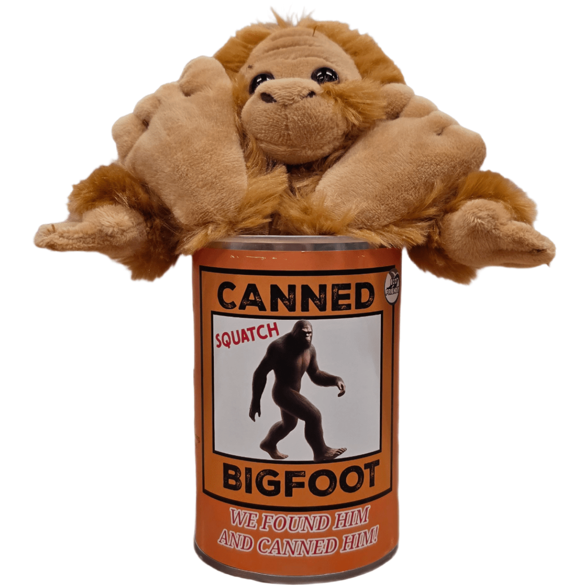Stuffed Bigfoot in a Can Canned Gifts 