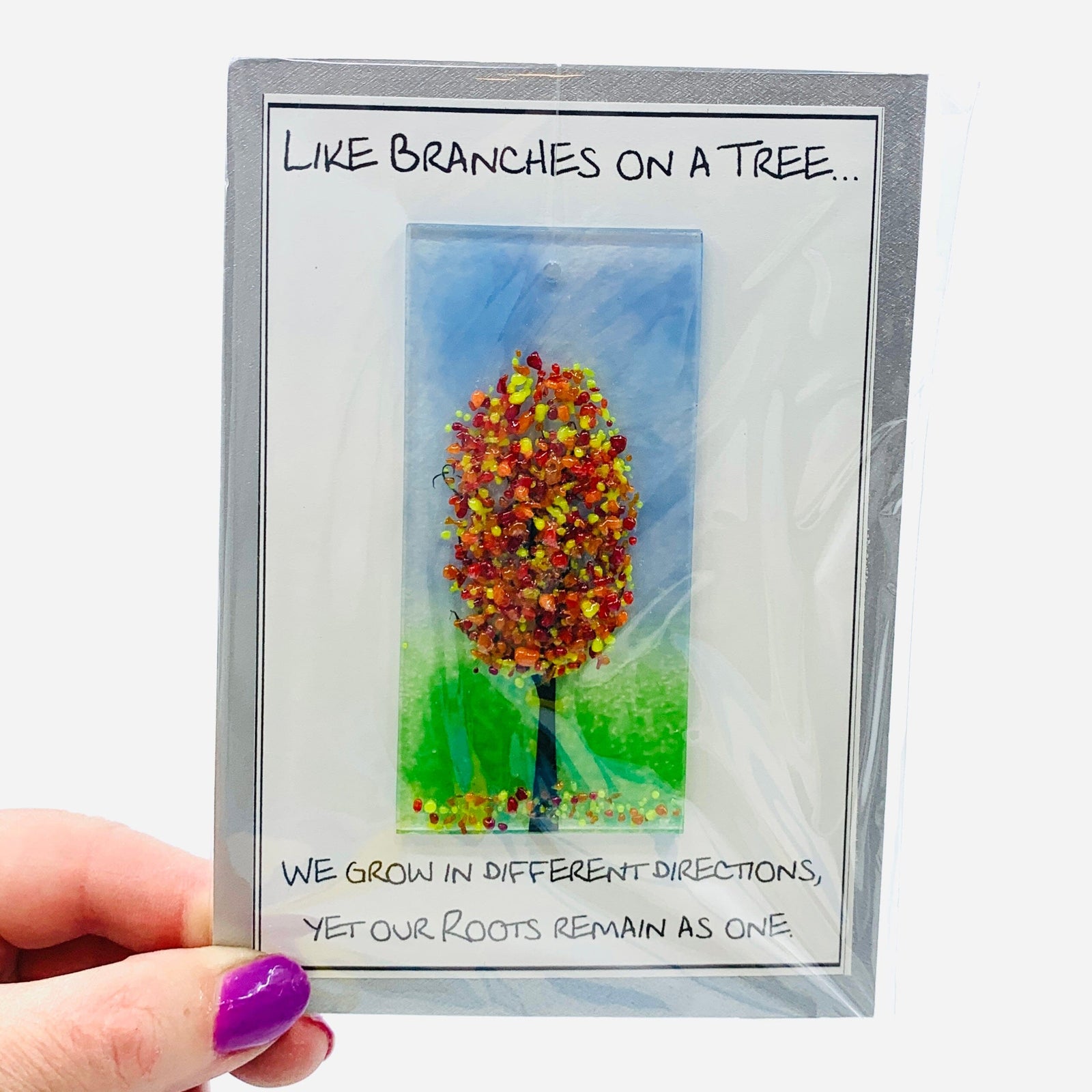 Fused Glass "Like Branches on a Tree” Suncatcher 32 Decor Glimmer Glass Gifts 