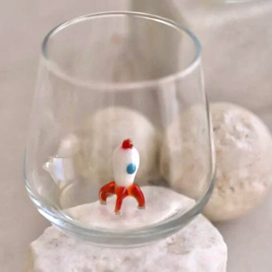 Tiny Animal Wine Glass, Rocket Decor MiniZoo 