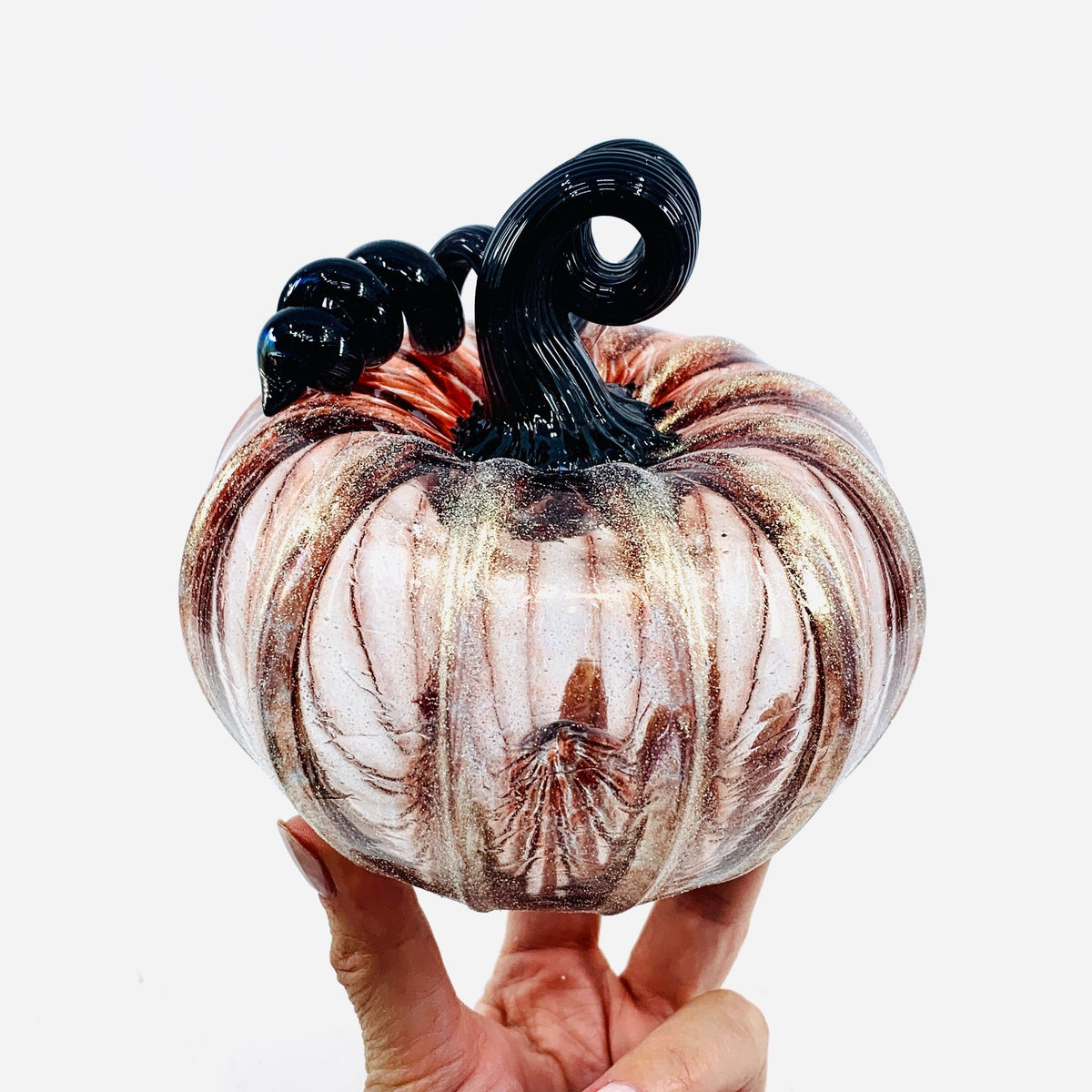 Daily Pumpkin 566 Fall Shimmer Squat Daily Pumpkin Luke Adams Glass Blowing Studio 
