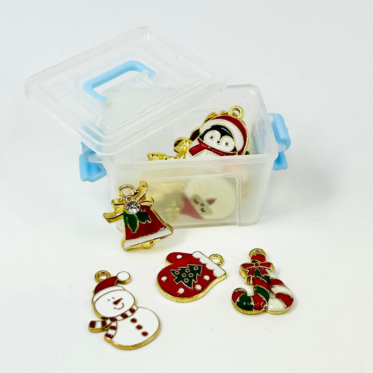 Tiny Attic Tote of Christmas Brass Enamel Ornaments Miniature - 