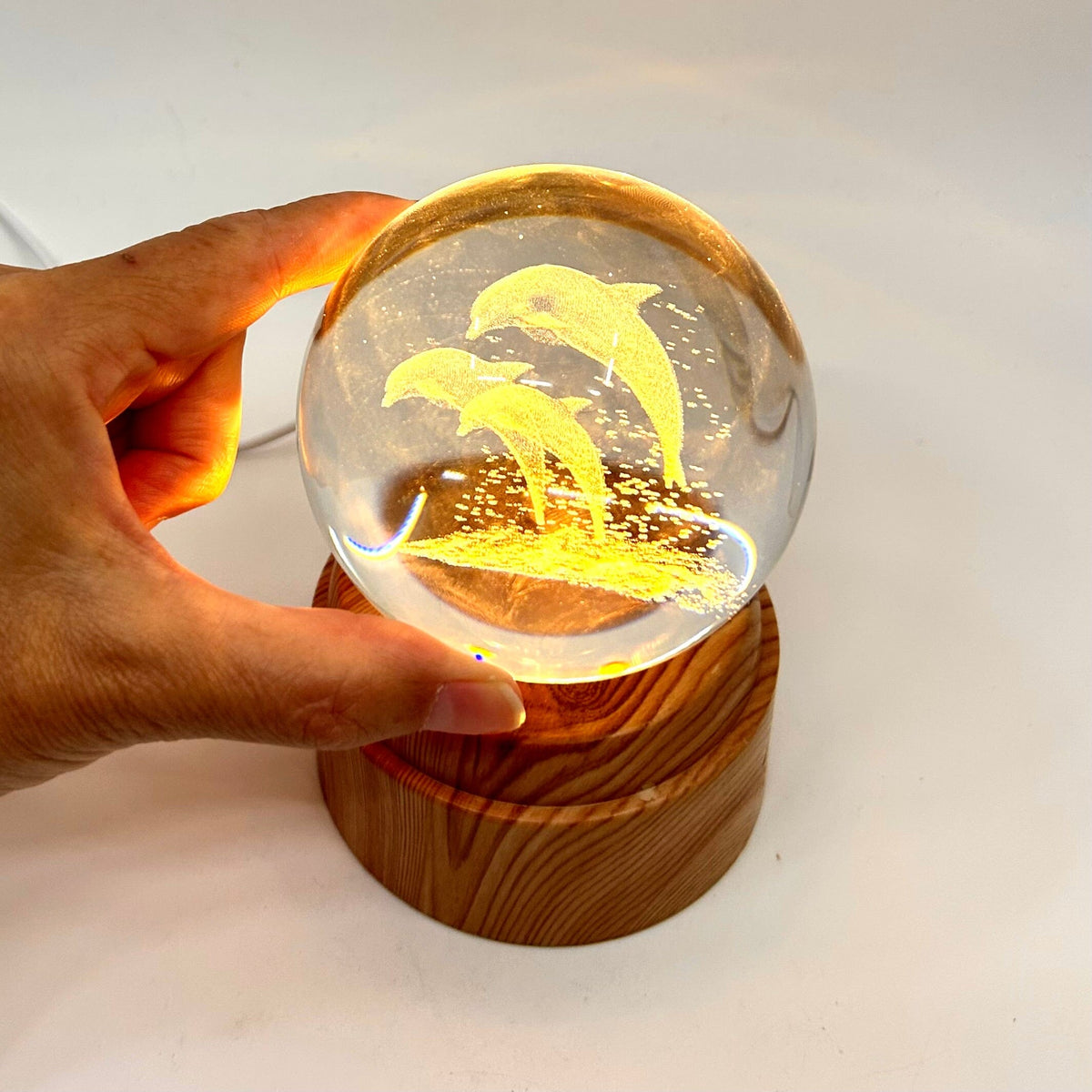 Dolphin Rotating Crystal Ball Lamp CALLA PRODUCTS 