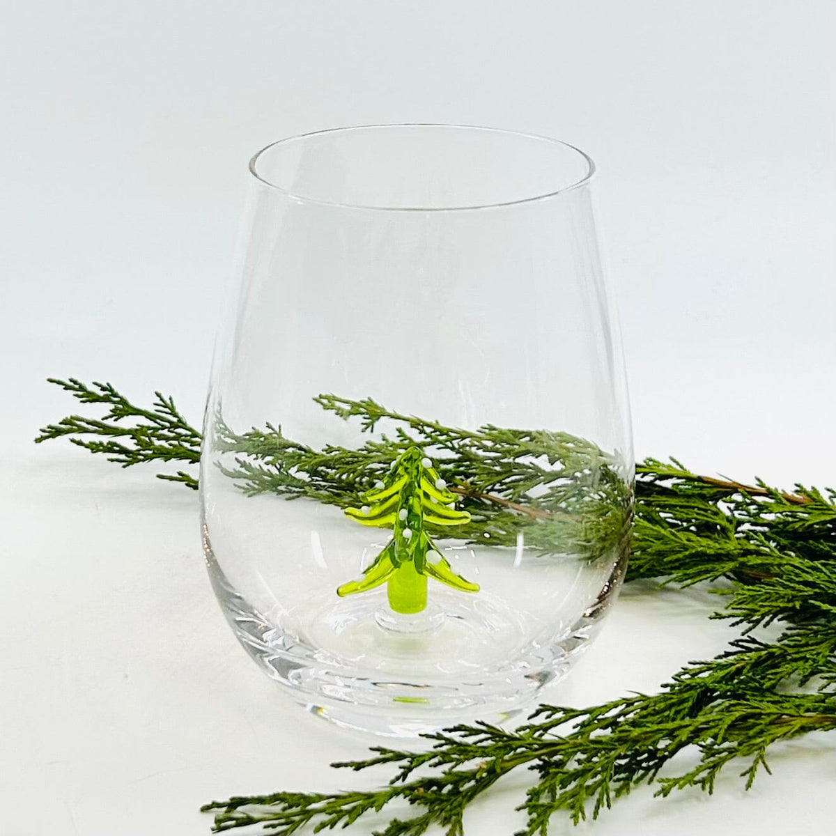 Holiday Icon Stemless Wine Glass, Snowman Creative Co-Op 