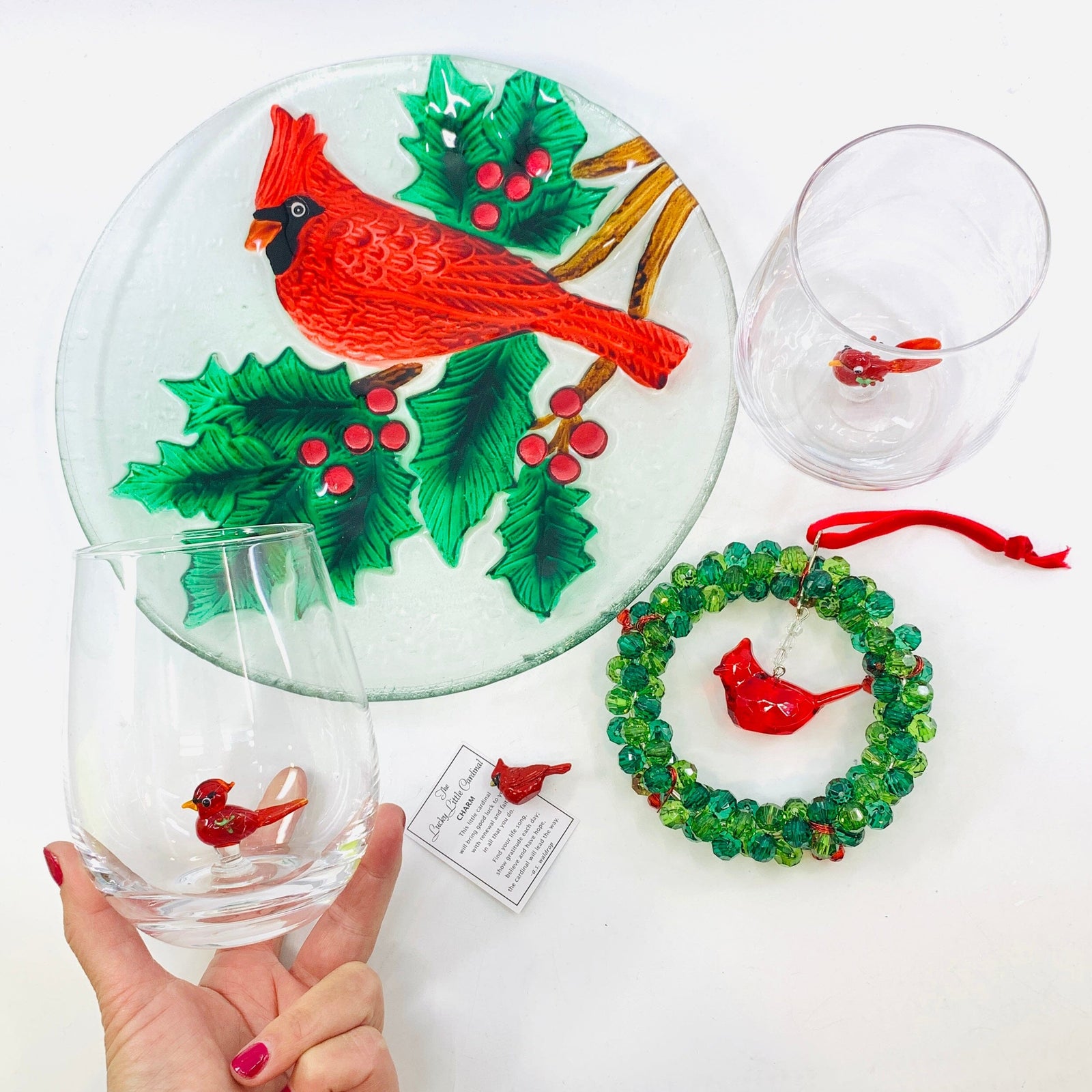 5 Piece Holiday Cardinal Gift Set Creative Co-Op 