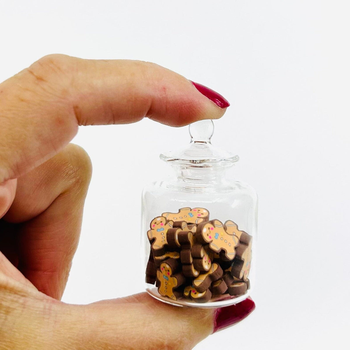 Tiniest Jar of Gingerbread Man Cookies Miniature - 