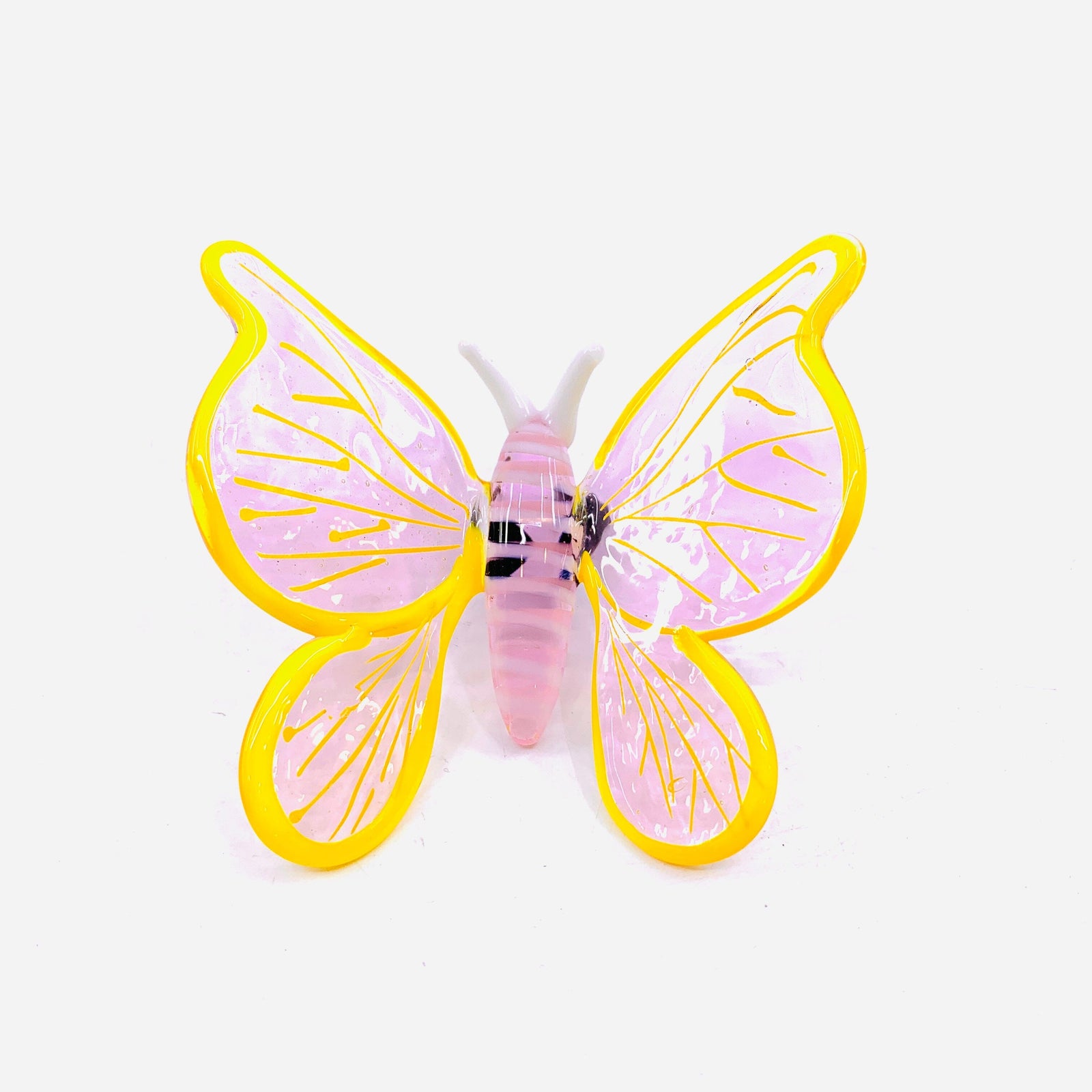 Tabletop Glass Butterfly, Pink 26 Alex 