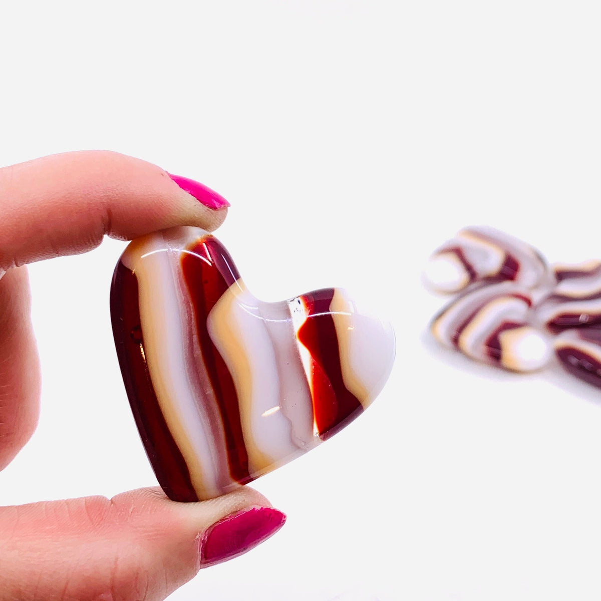 Fused Pocket Heart, White Chocolate Strawberry Miniature Jean 