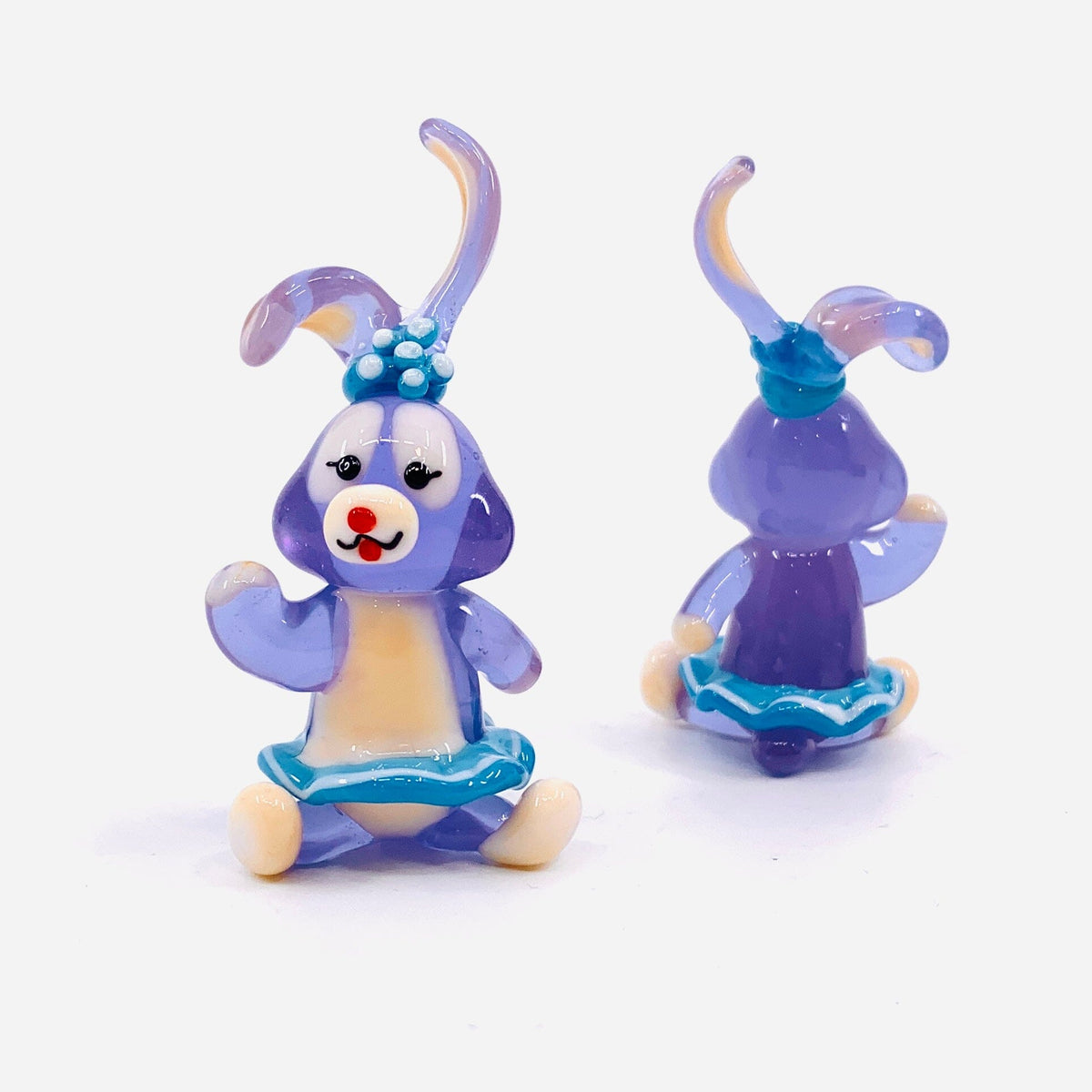 Glass Purple Bunny Miniature Alex 