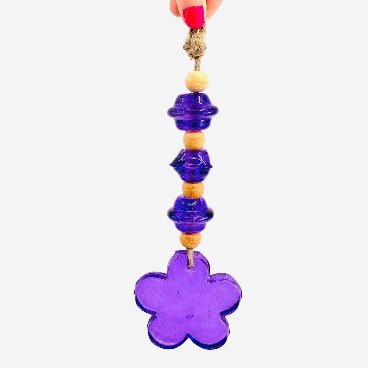 Glass Flower Suncatcher, Purple