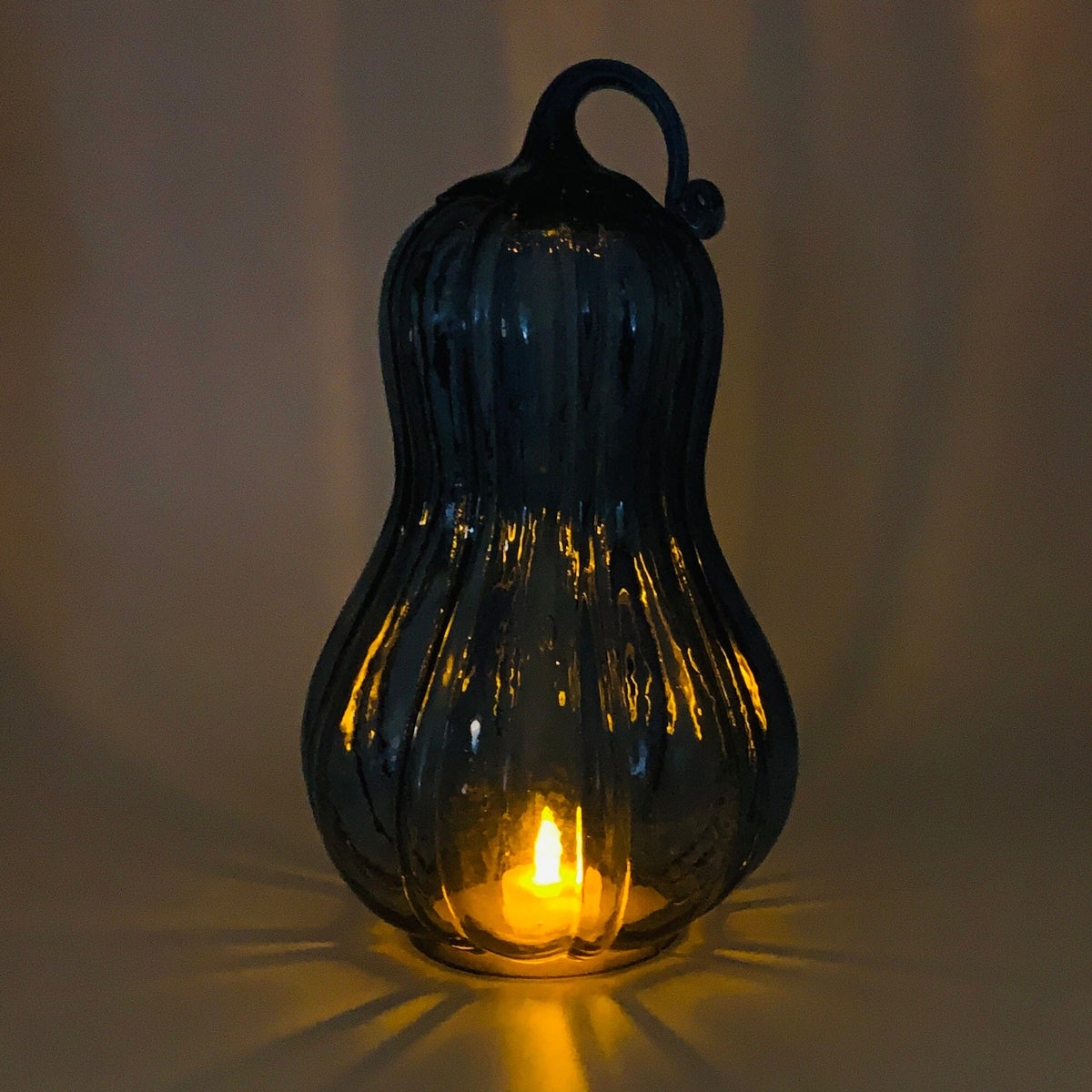 Glass Gourd Dome - Indigo India House Brass 
