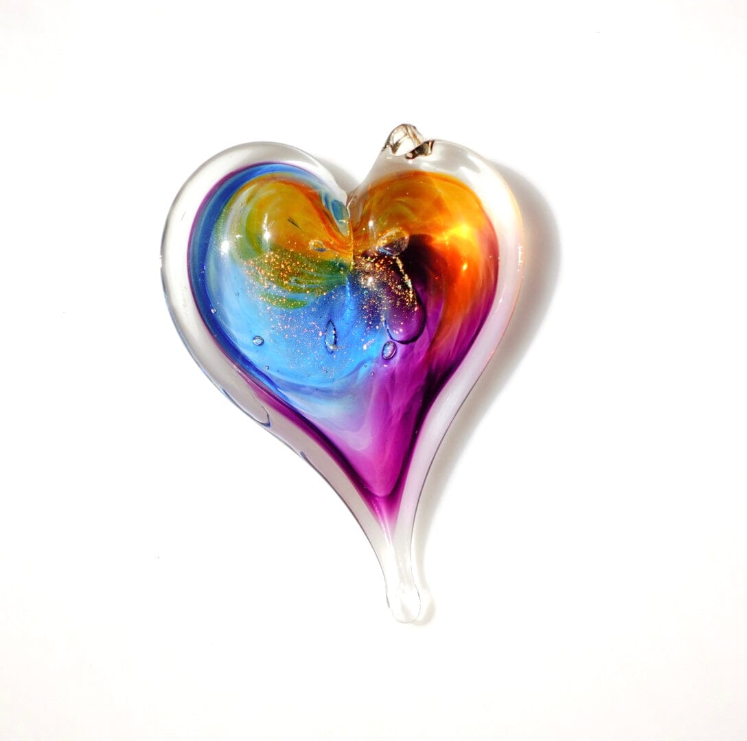 Glass Heart Suncatcher - Celebrate Suncatcher Luke Adams Glass Blowing Studio 